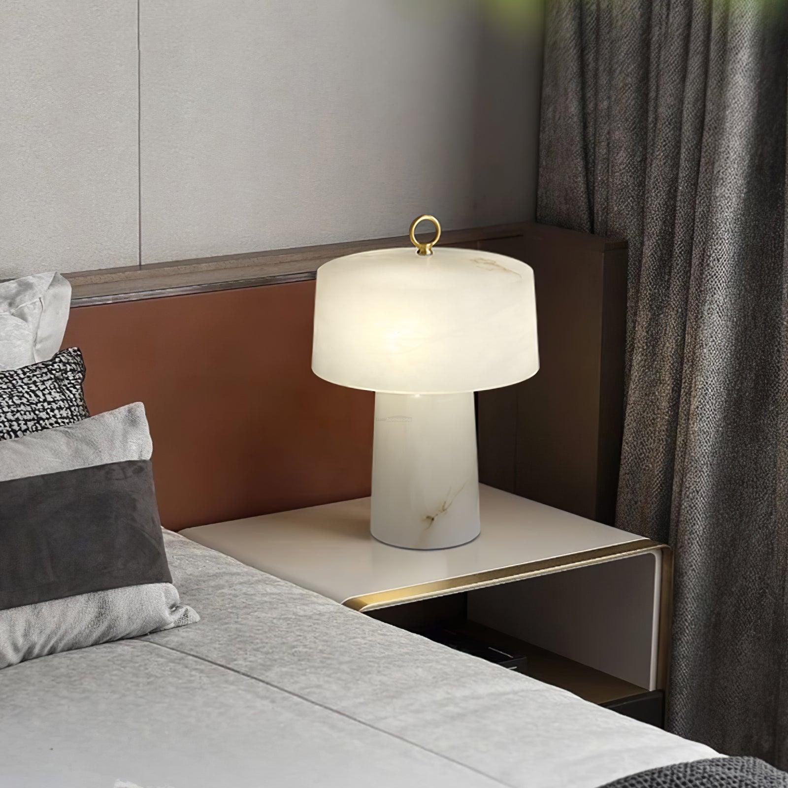 Aogashima Table Lamp  ∅ 11.8″ - Alabaster-1-Luxehomezone