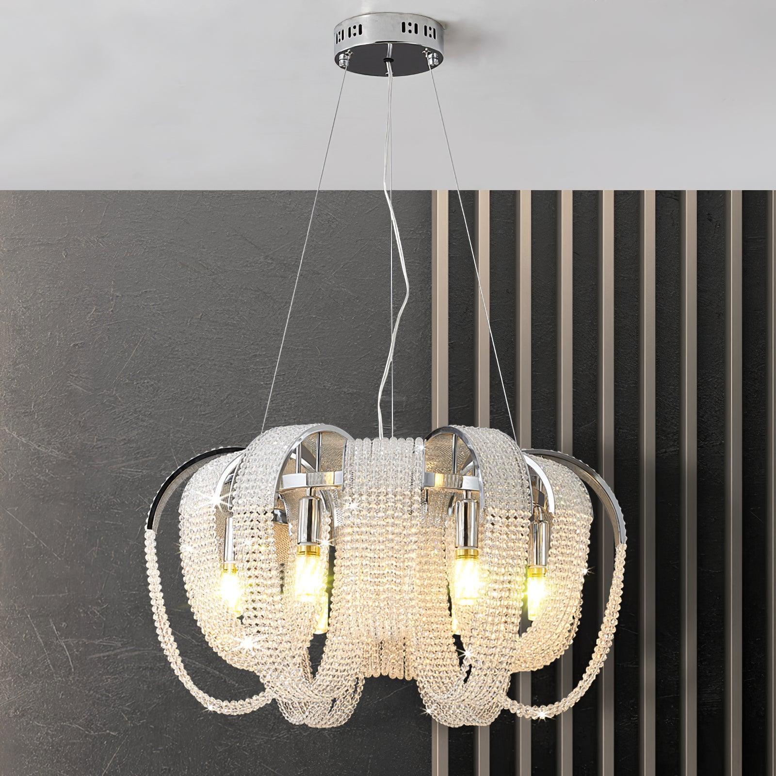 Mesh Crystal Chandelier with 1/6/9 heads - Crystals-1-Luxehomezone