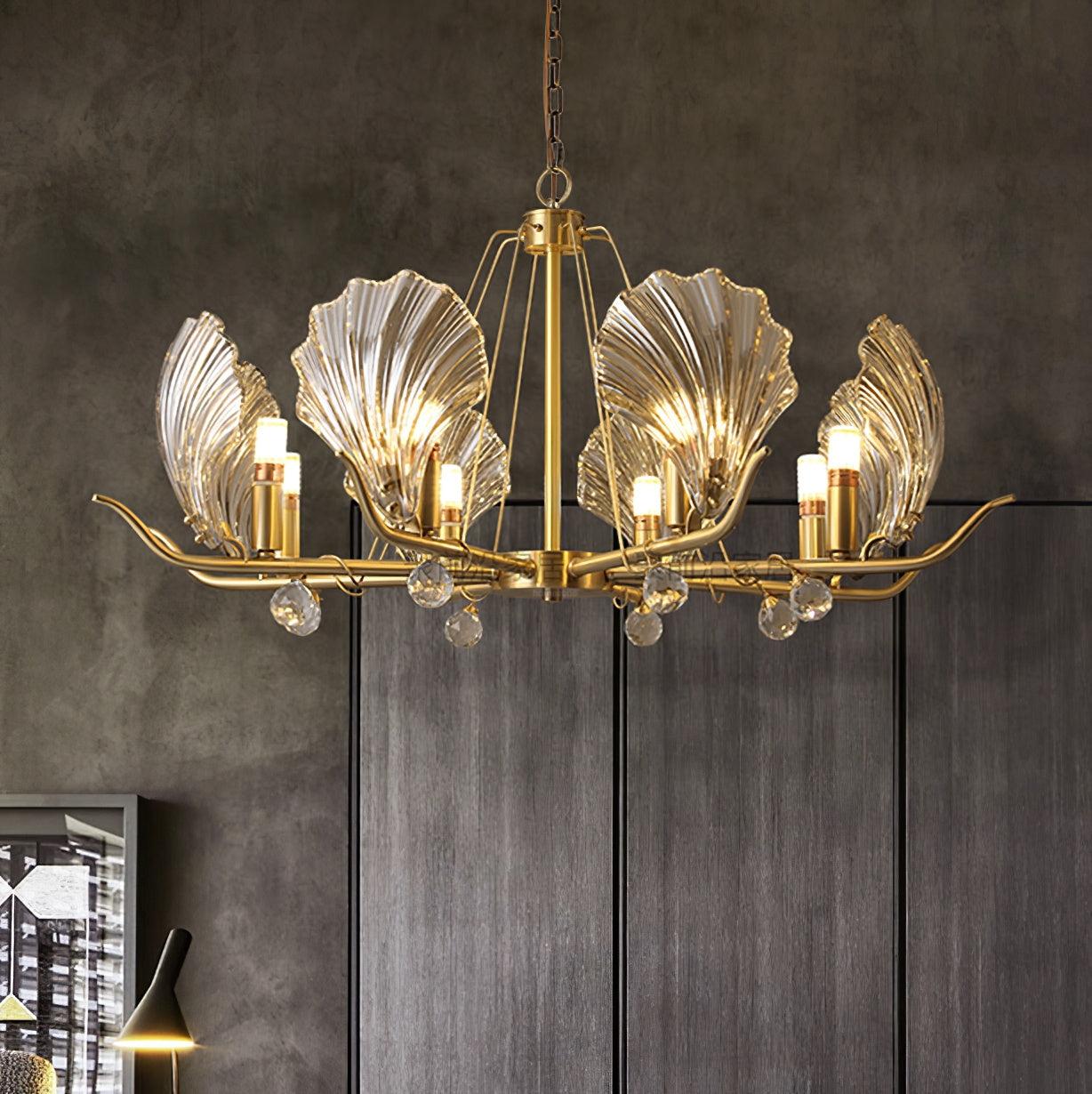 Shell Crystal Chandelier with 3/6/8 heads - Luxehomezone