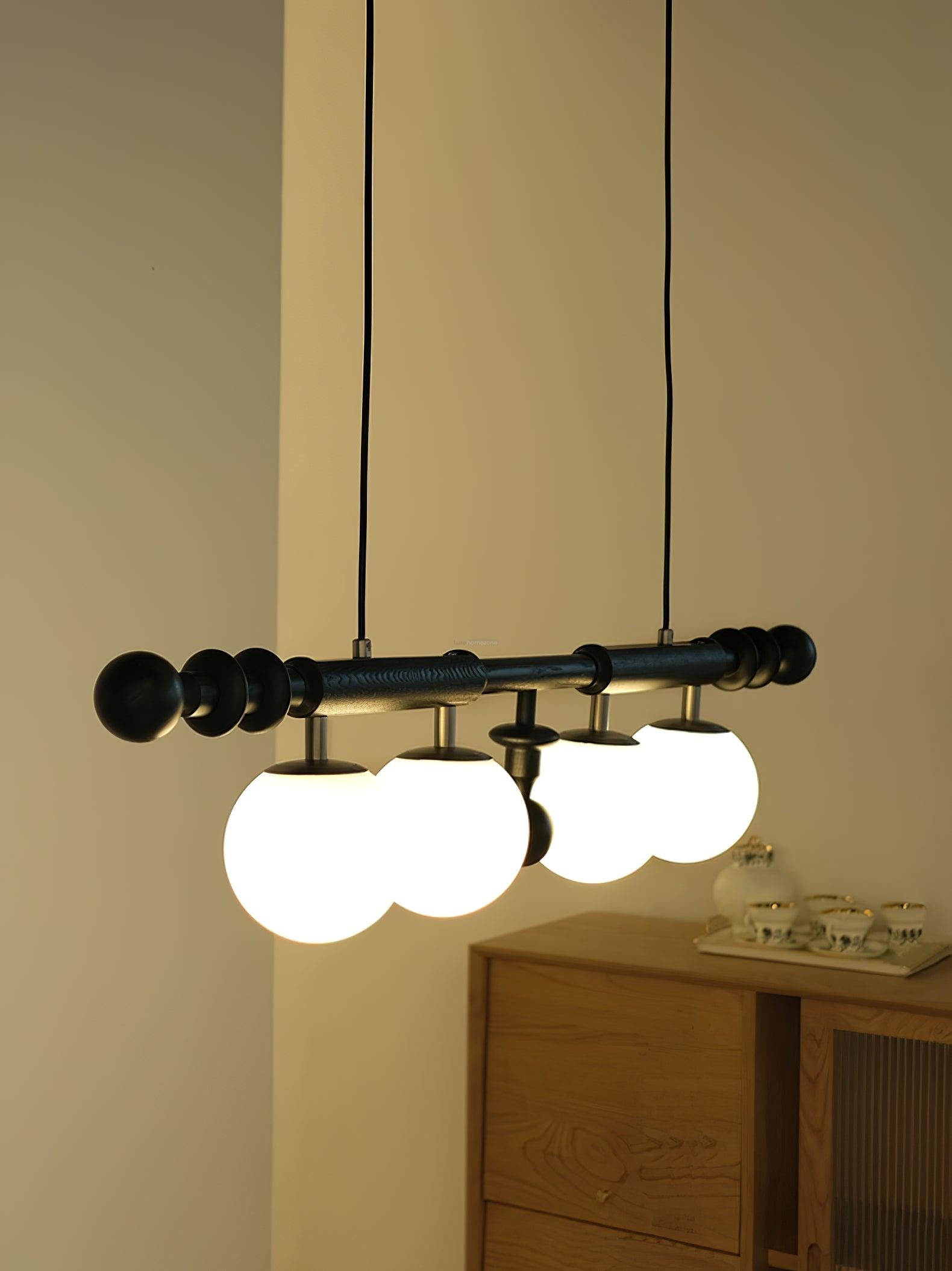 Roman Column Linear Chandelier - Wood-1-Luxehomezone