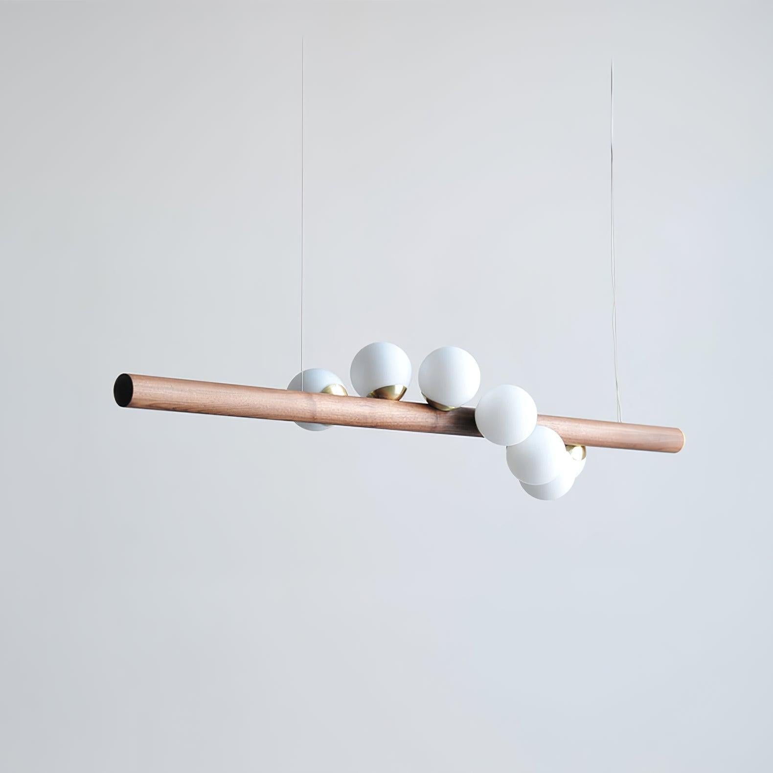Scandinavian Wooden Pendant - Walnut & White, Wood-1-Luxehomezone