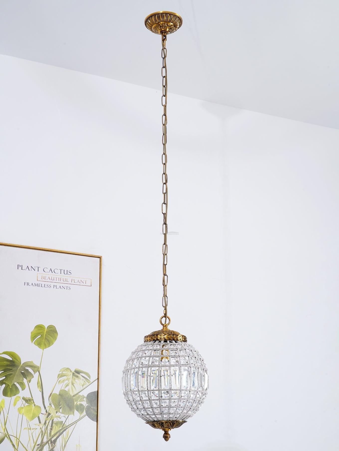 Traditional Globe Chandelier - Classic, Crystals-1-Luxehomezone