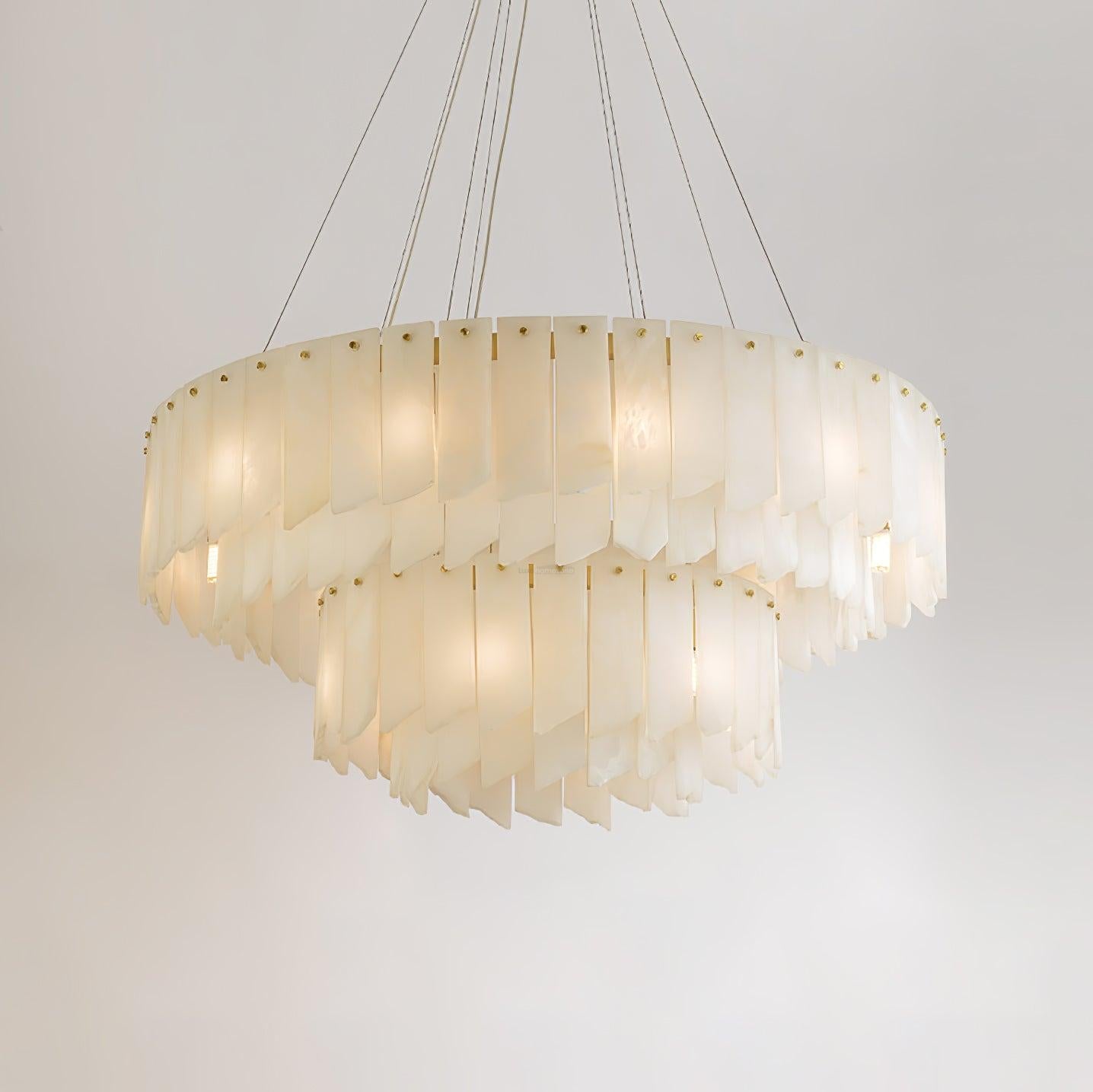 Alabaster Cascade Tiered Chandelier - Alabaster, Alabaster Chandelier-1-Luxehomezone