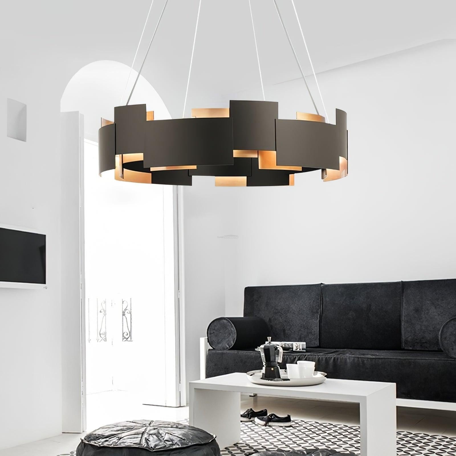 Kichler Oval Chandelier ∅ 23.6″ - Black & Gold-1-Luxehomezone
