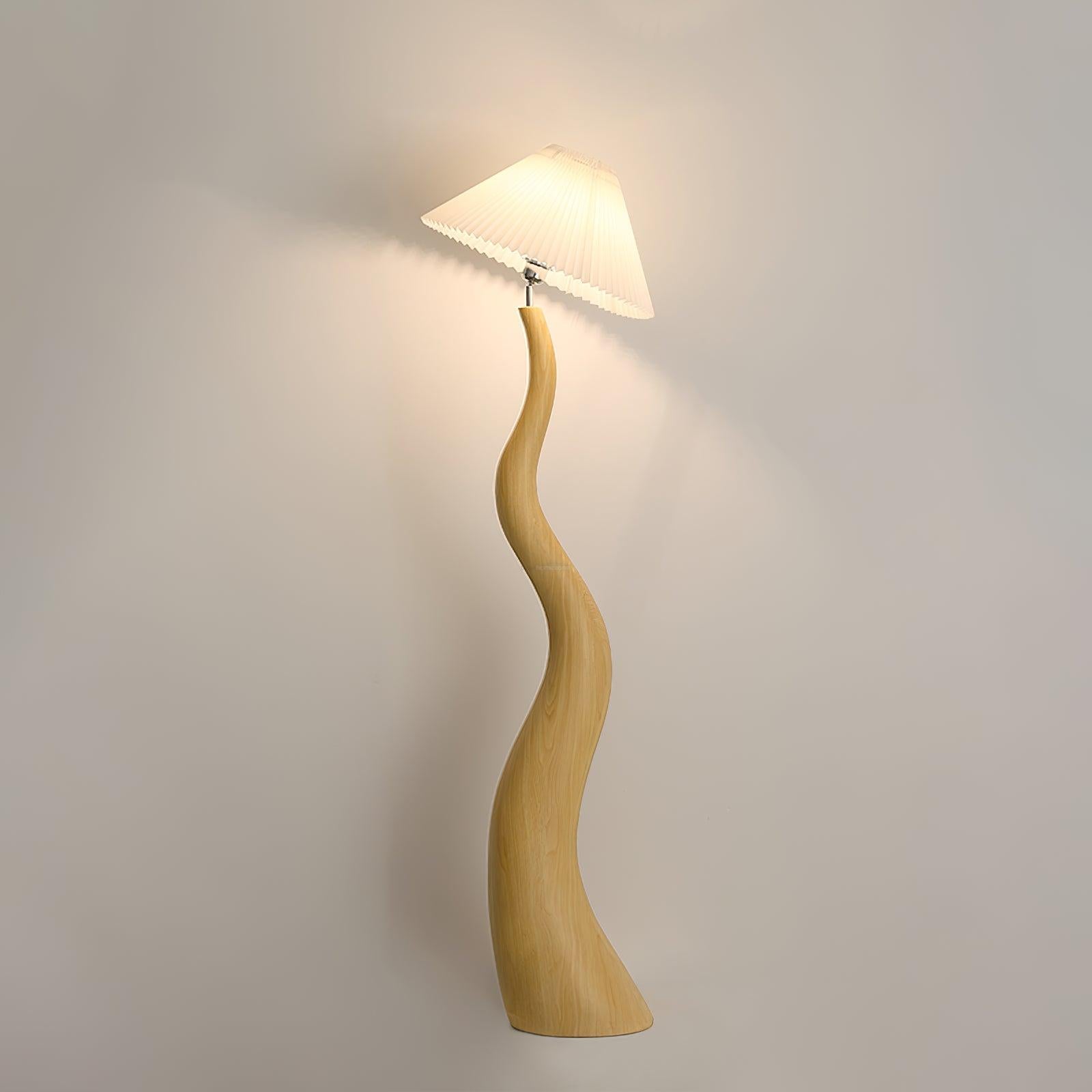 Twisted Pleated Floor Lamp ∅ 17.7″ - Fabric-1-Luxehomezone