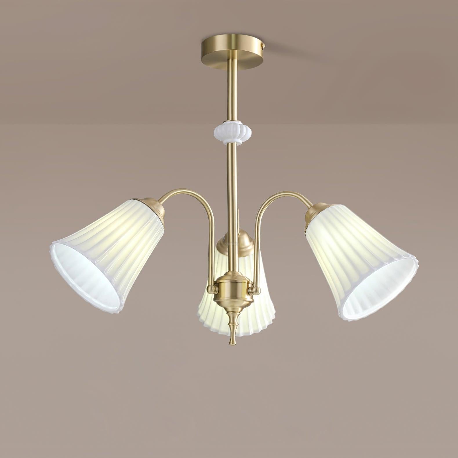 Medieval Ceramic Trumpet Chandelier with 3/5/8 lamps - Flower Ceramic-1-Luxehomezone