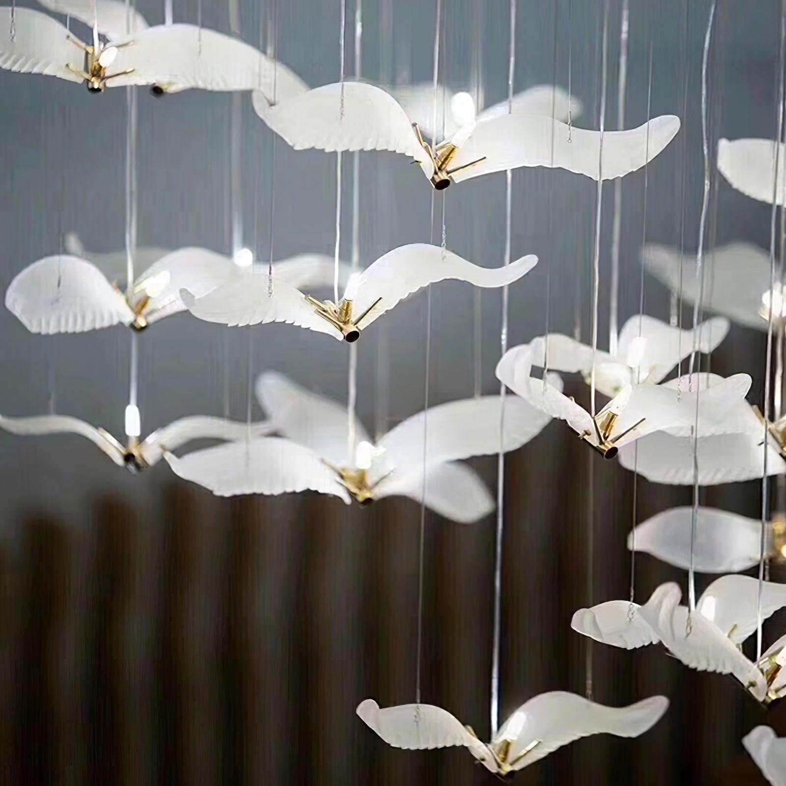 Large Seagull Chandelier with 1/3/5/7/9/11/12/18 heads - Bird-1-Luxehomezone
