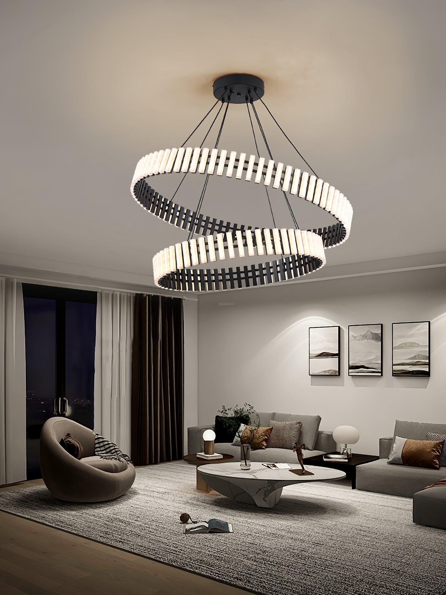 Hanging LED Chandelier ∅ 15.7″ - ring-1-Luxehomezone