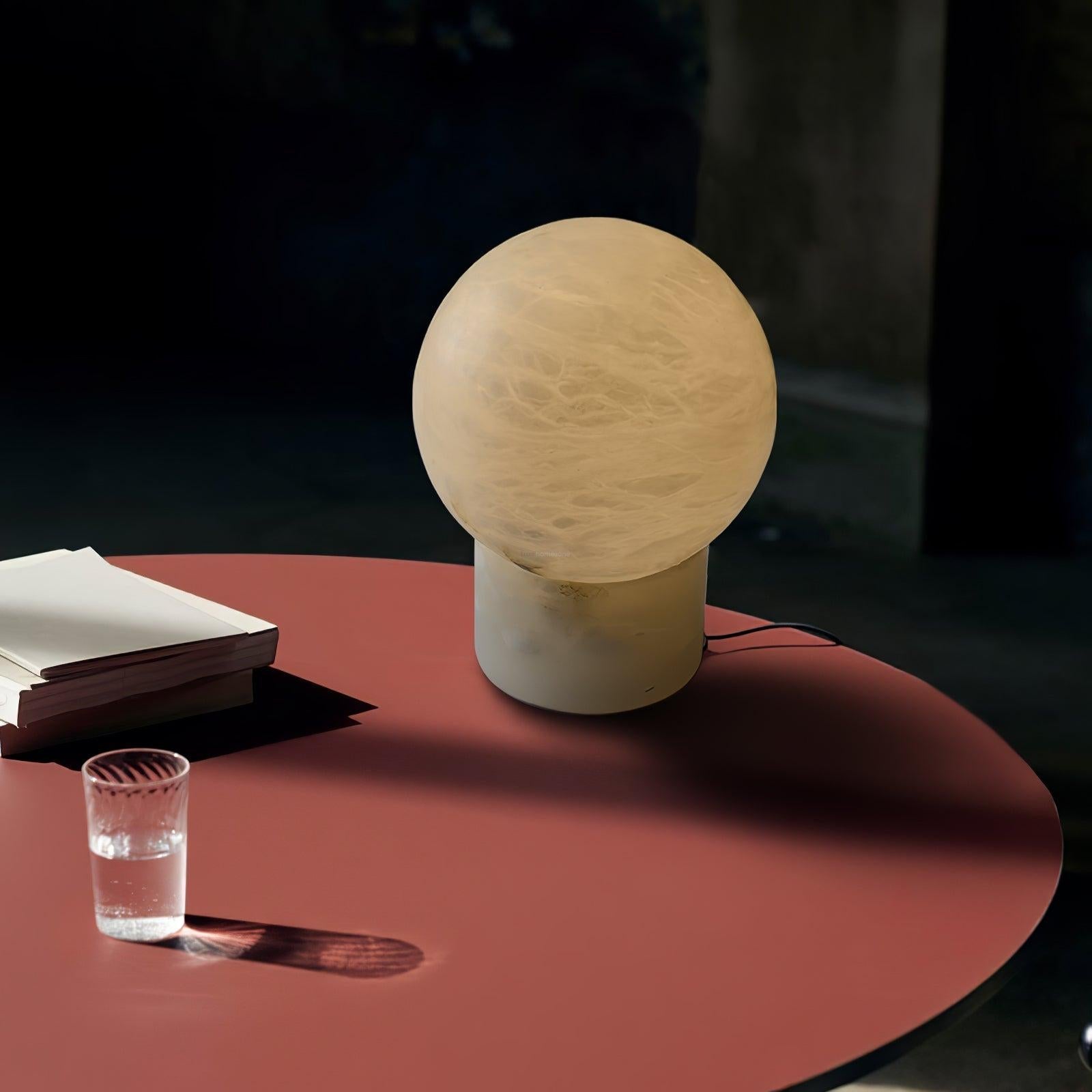 Marble Ball Table Lamp - Alabaster-1-Luxehomezone