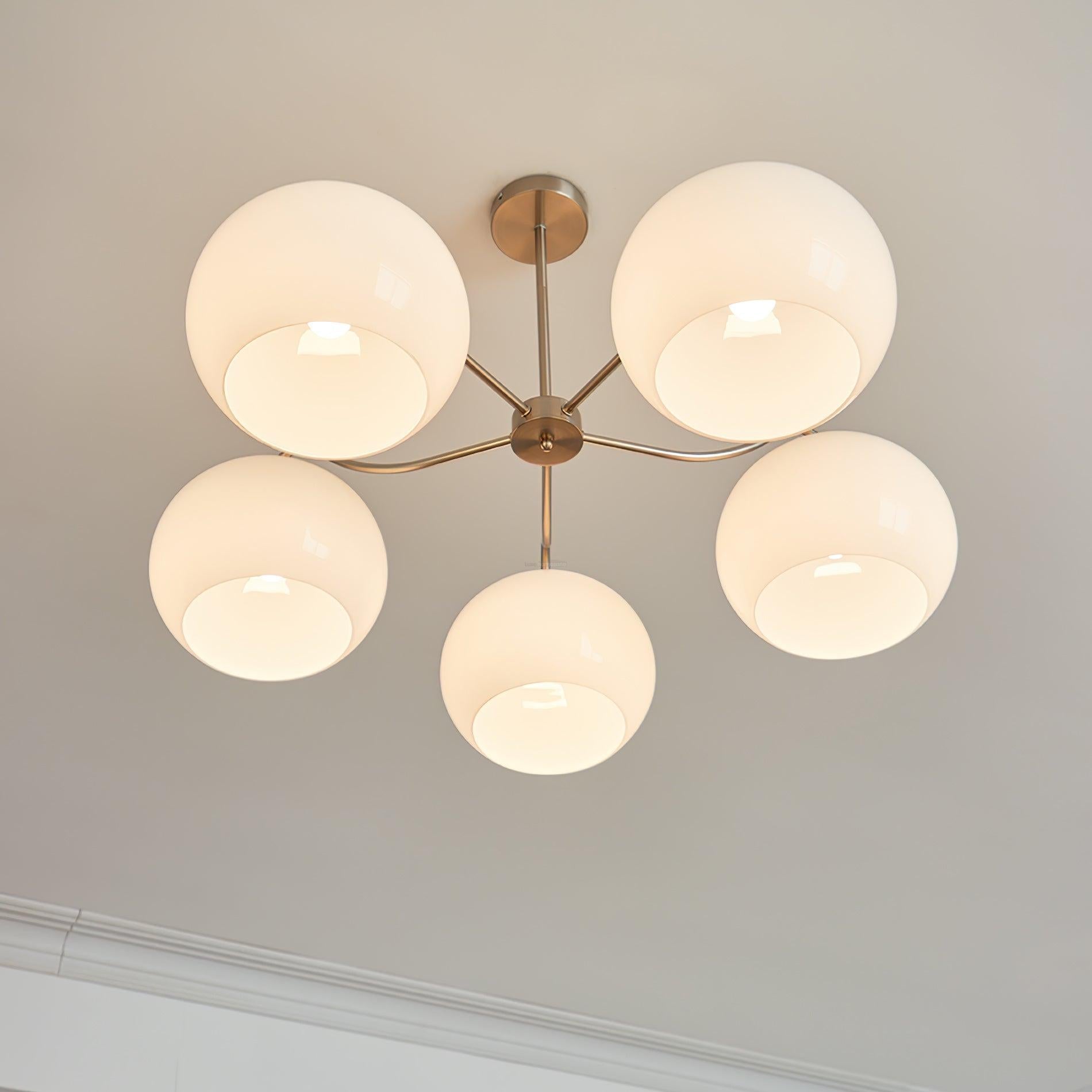 Nickel Glass Persimmon Chandelier with 3/5 heads - Glass Chandelier, Optimized, Persimmon-1-Luxehomezone