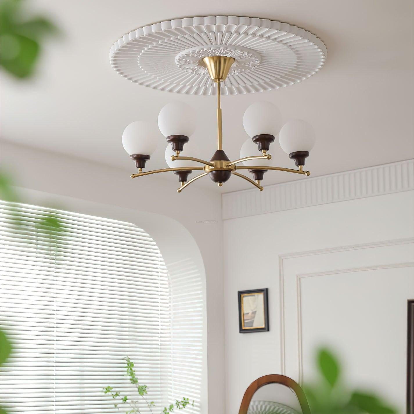 Walnut Glass Ball Chandelier ∅ 21.6″