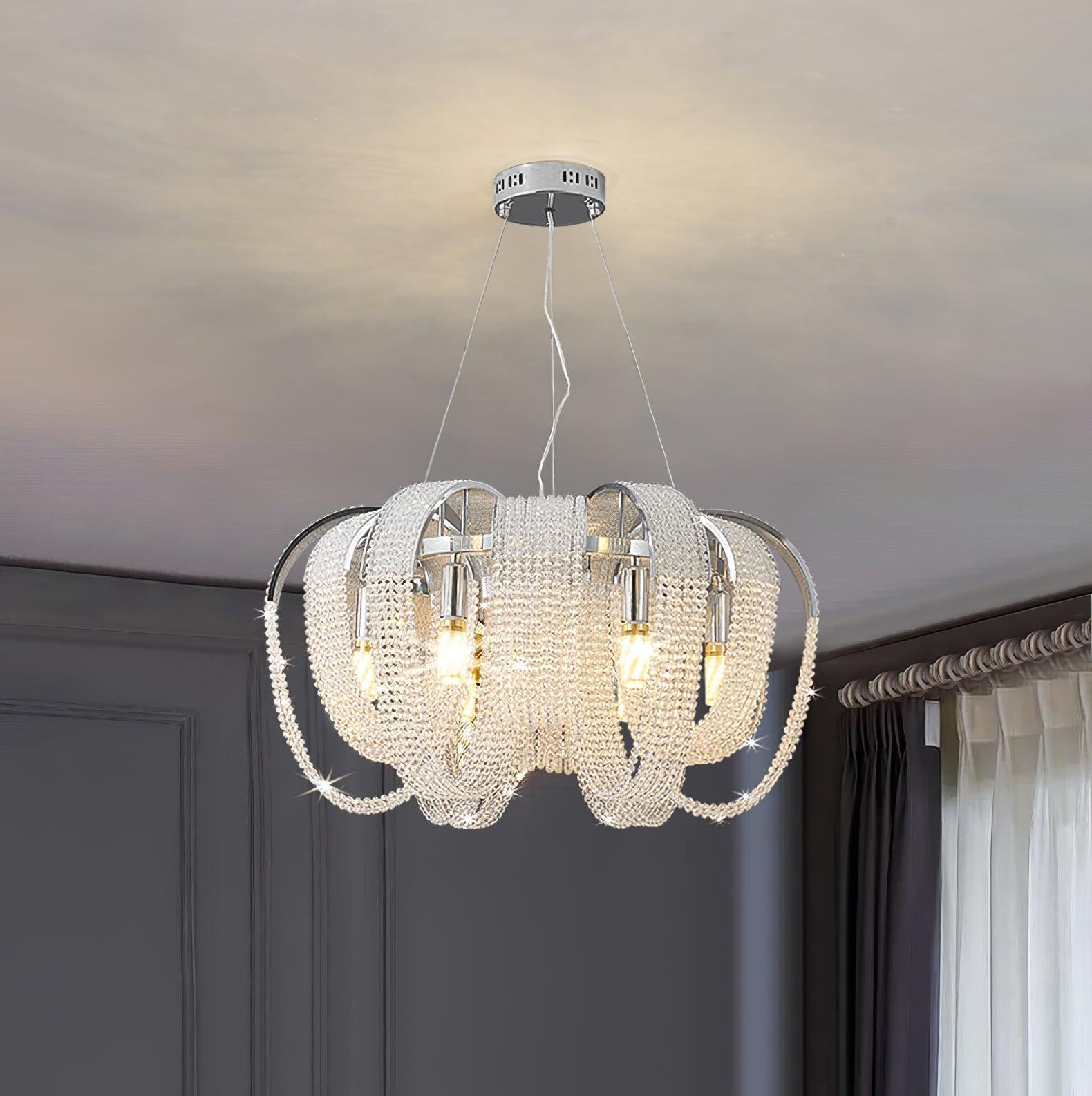 Mesh Crystal Chandelier with 1/6/9 heads - Crystals-1-Luxehomezone