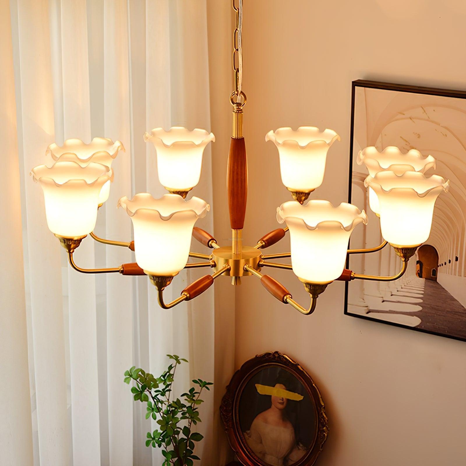 Trumpet Flower Glass Chandelier  ∅ 19.7″ - Zahara-1-Luxehomezone