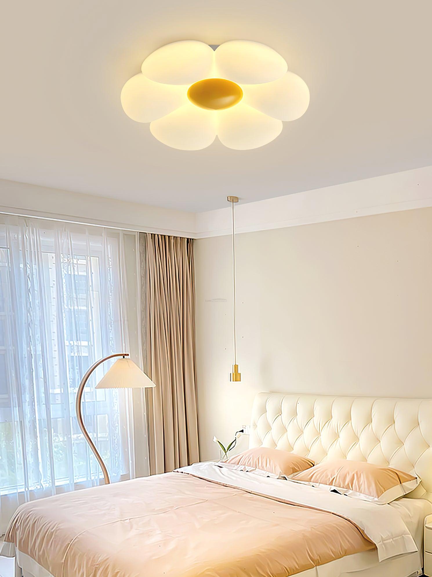 Six-leaf Flower Kids Room Ceiling Lamp  ∅ 19.7″ - Candy, Flush Mounts, Green, Pink, White, Yellow-1-Luxehomezone