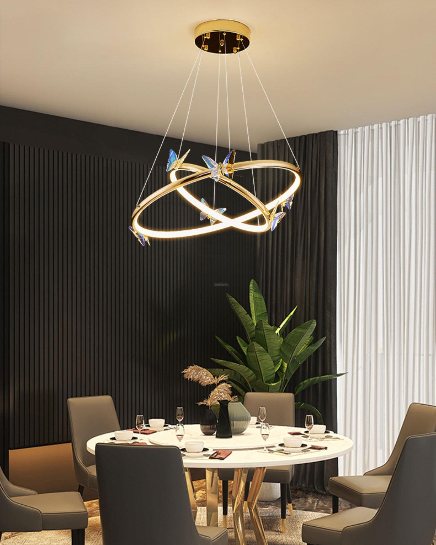 Blue Butterfly Round Chandelier - Butterfly-1-Luxehomezone