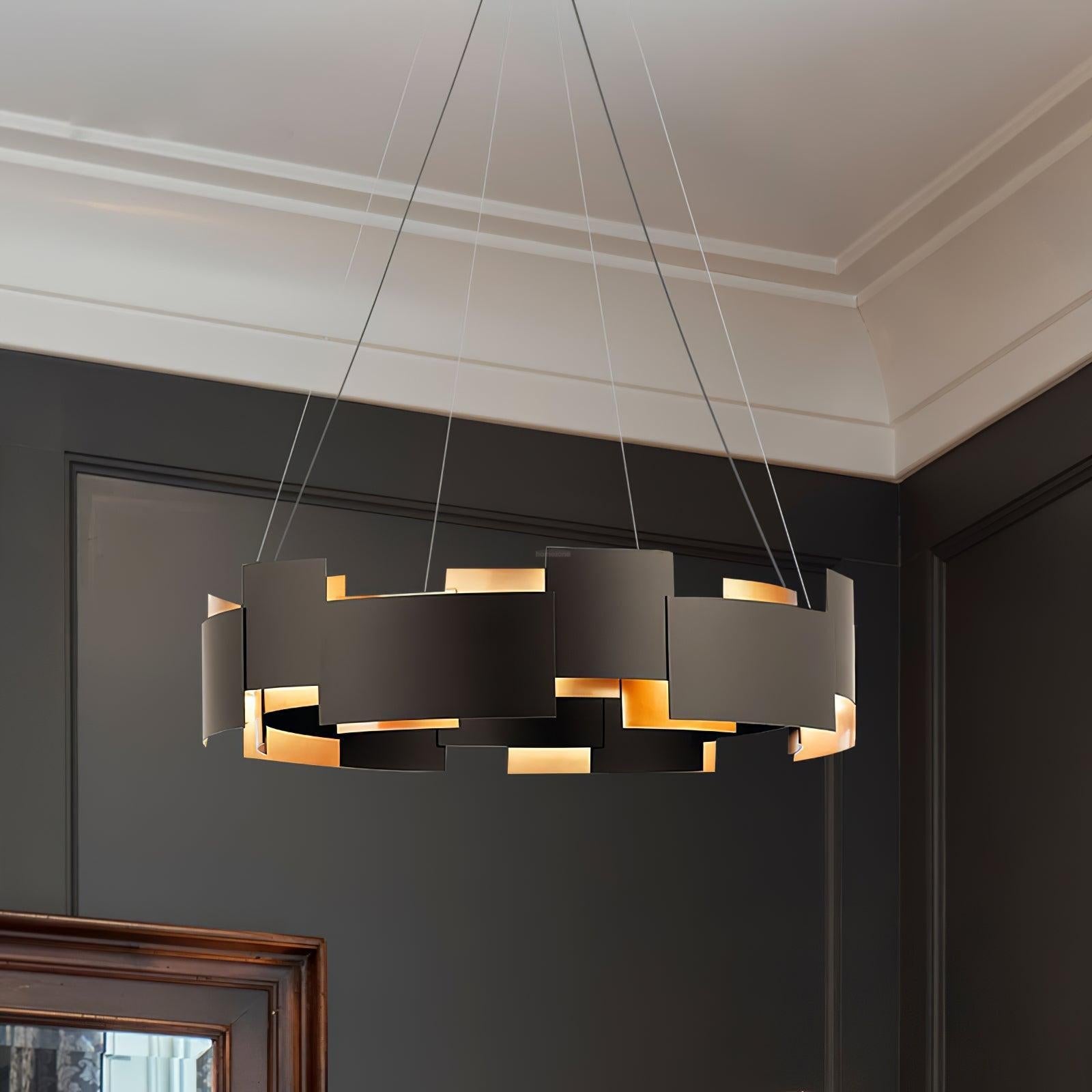 Kichler Oval Chandelier ∅ 23.6″ - Black & Gold-1-Luxehomezone