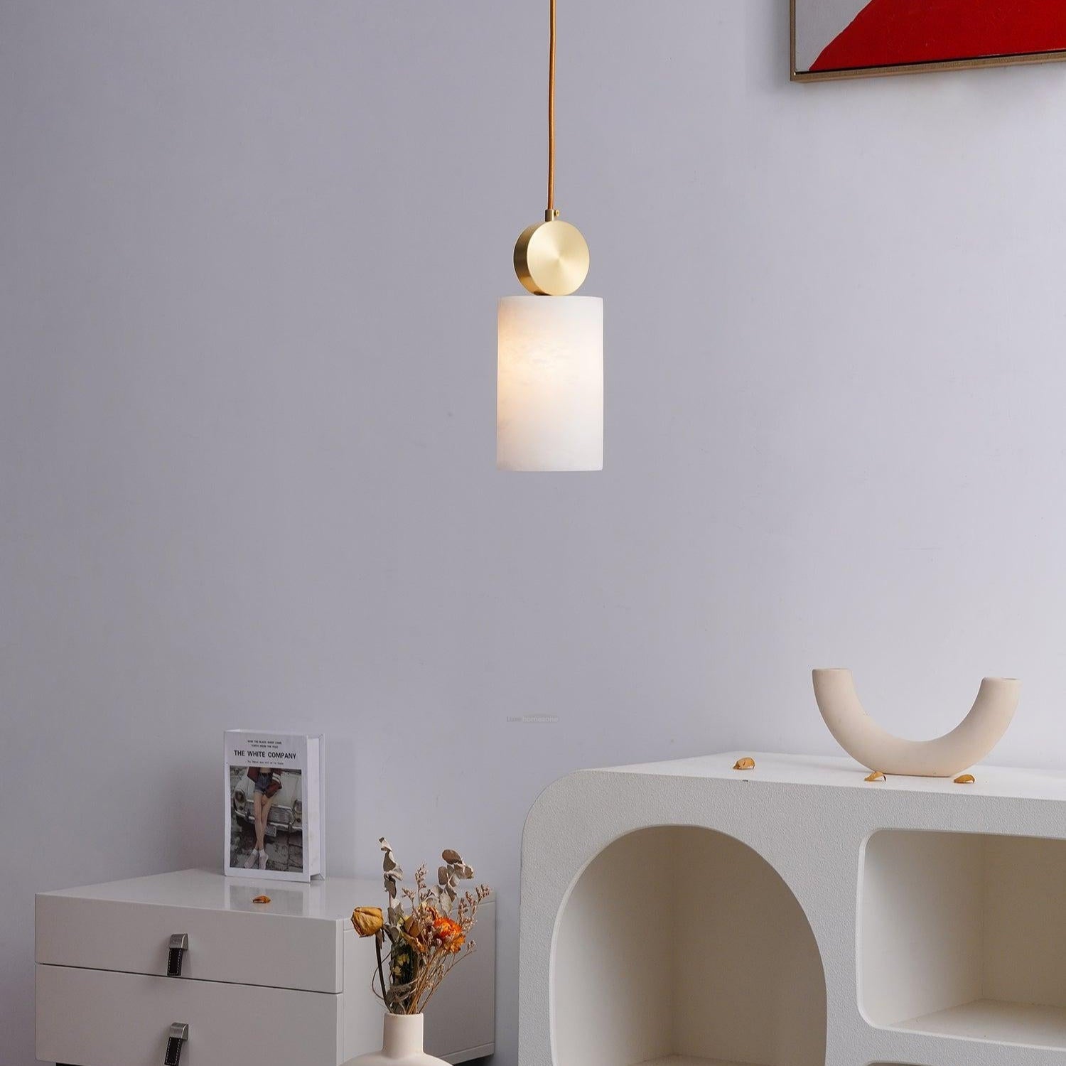 Etruscan Alabaster Marble Pendant Light - Alabaster, Alabaster Pendant-1-Luxehomezone