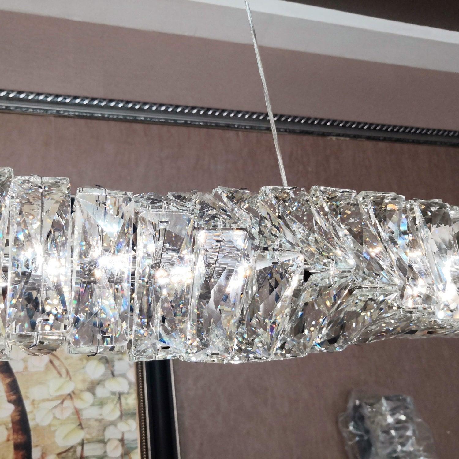 Long Crystal  Linear Pendant Light - Bar-1-Luxehomezone