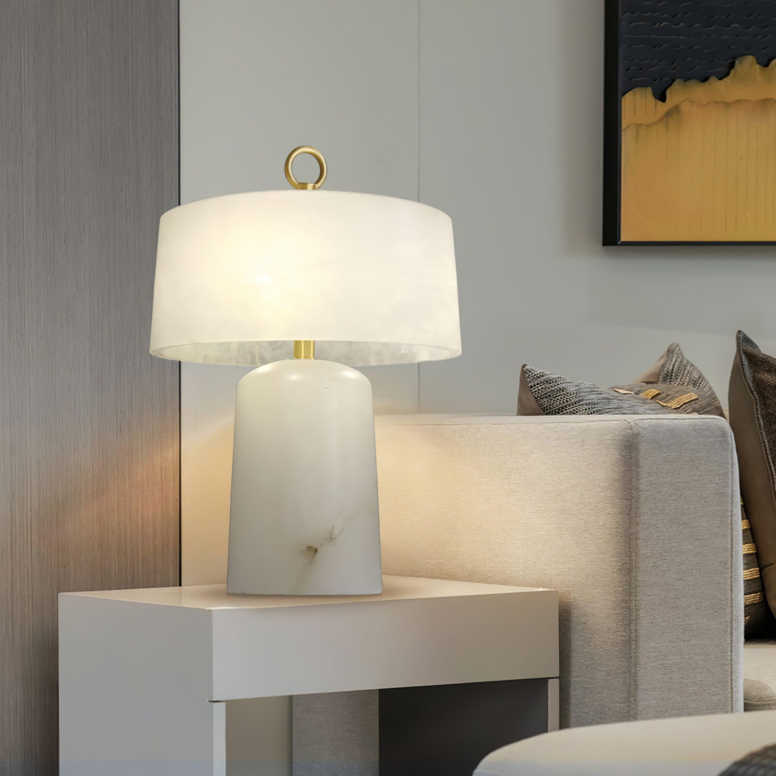 Aogashima Table Lamp  ∅ 11.8″ - Alabaster-1-Luxehomezone