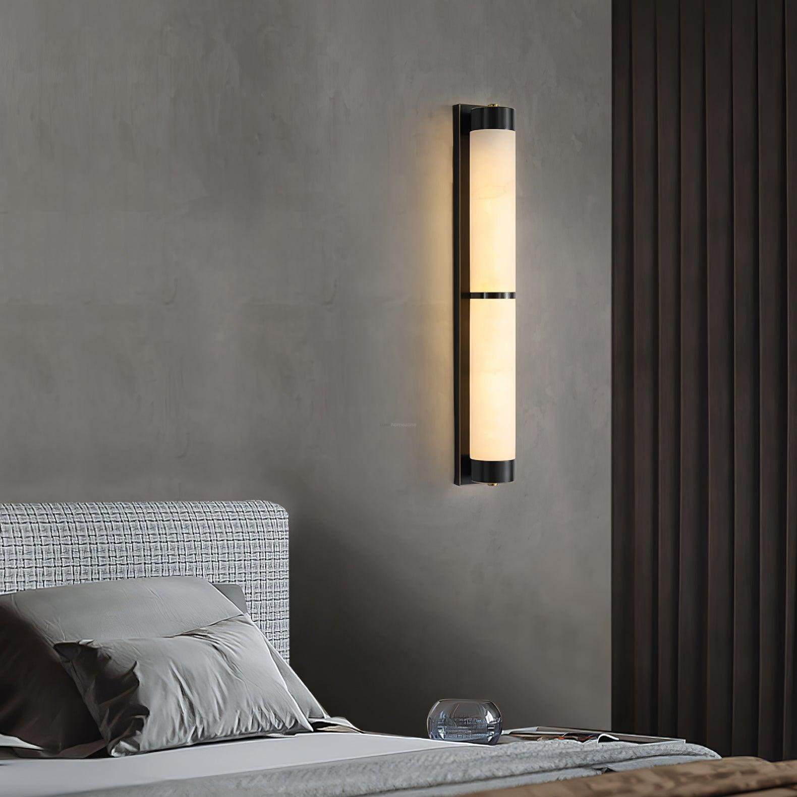 Cylindra Alabaster Brass Wall Sconce - Alabaster, Alabaster Wall Lamp-1-Luxehomezone