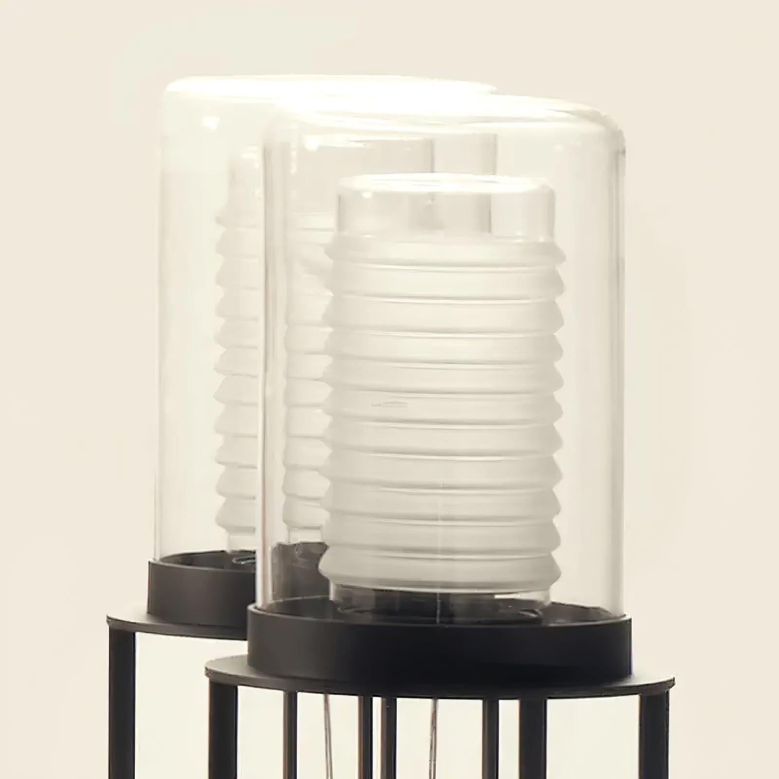 Dual Cylinder Glass Floor Lamp ∅ 12.6″ - Luxehomezone