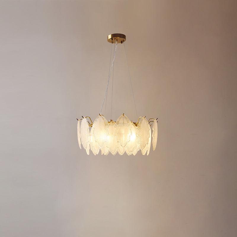 Maple Leaf Type Glass Chandelier - Cylinder-1-Luxehomezone