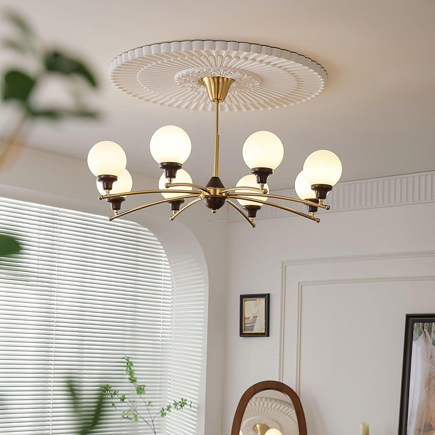 Walnut Glass Ball Chandelier ∅ 21.6″
