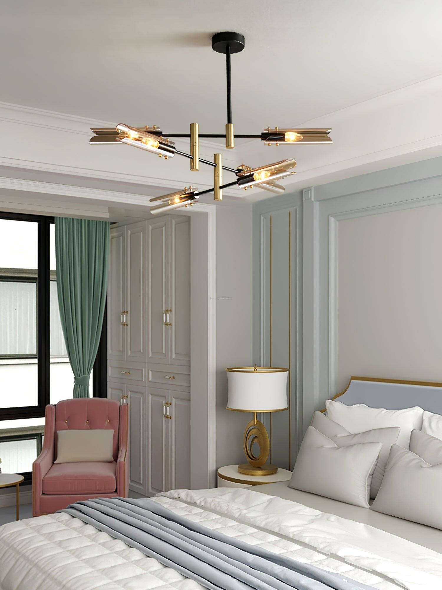 Astrid Double Chandelier with 4/6/8 heads - Tube-1-Luxehomezone