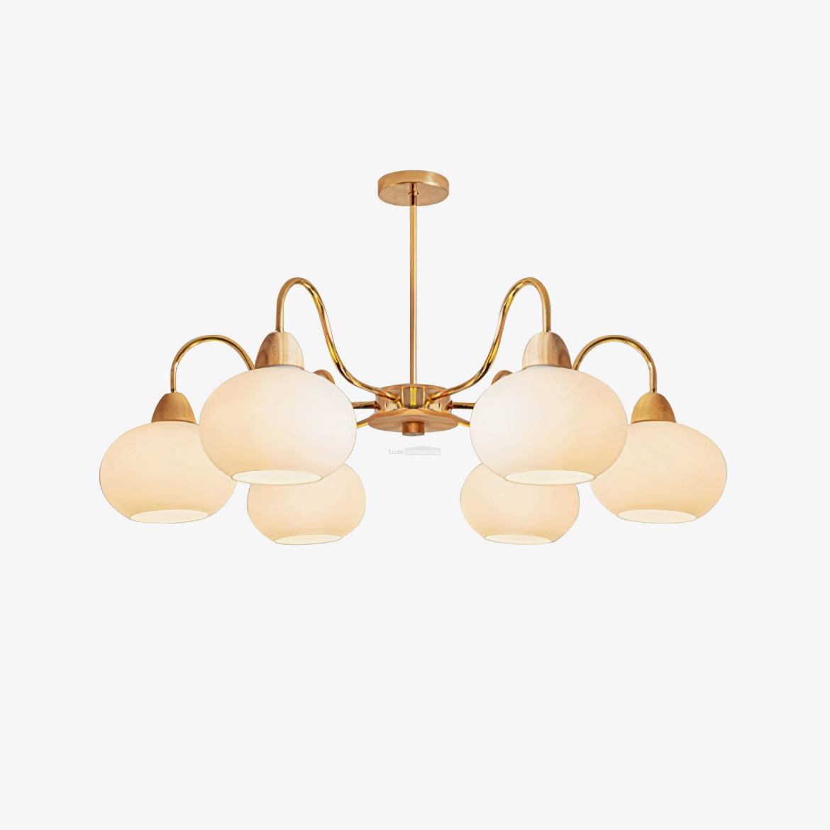 Glass Persimmon Chandelier with 3/5/6/8 heads - Glass Chandelier, Persimmon-1-Luxehomezone