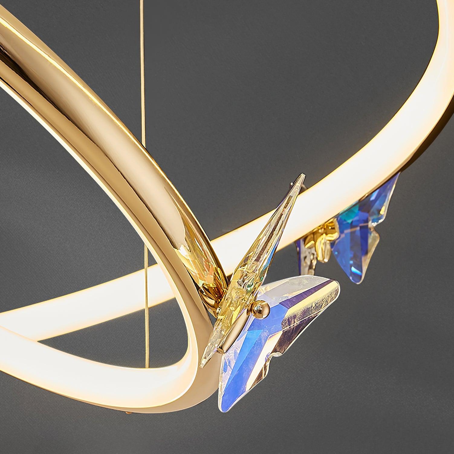 Blue Butterfly Round Chandelier - Butterfly-1-Luxehomezone
