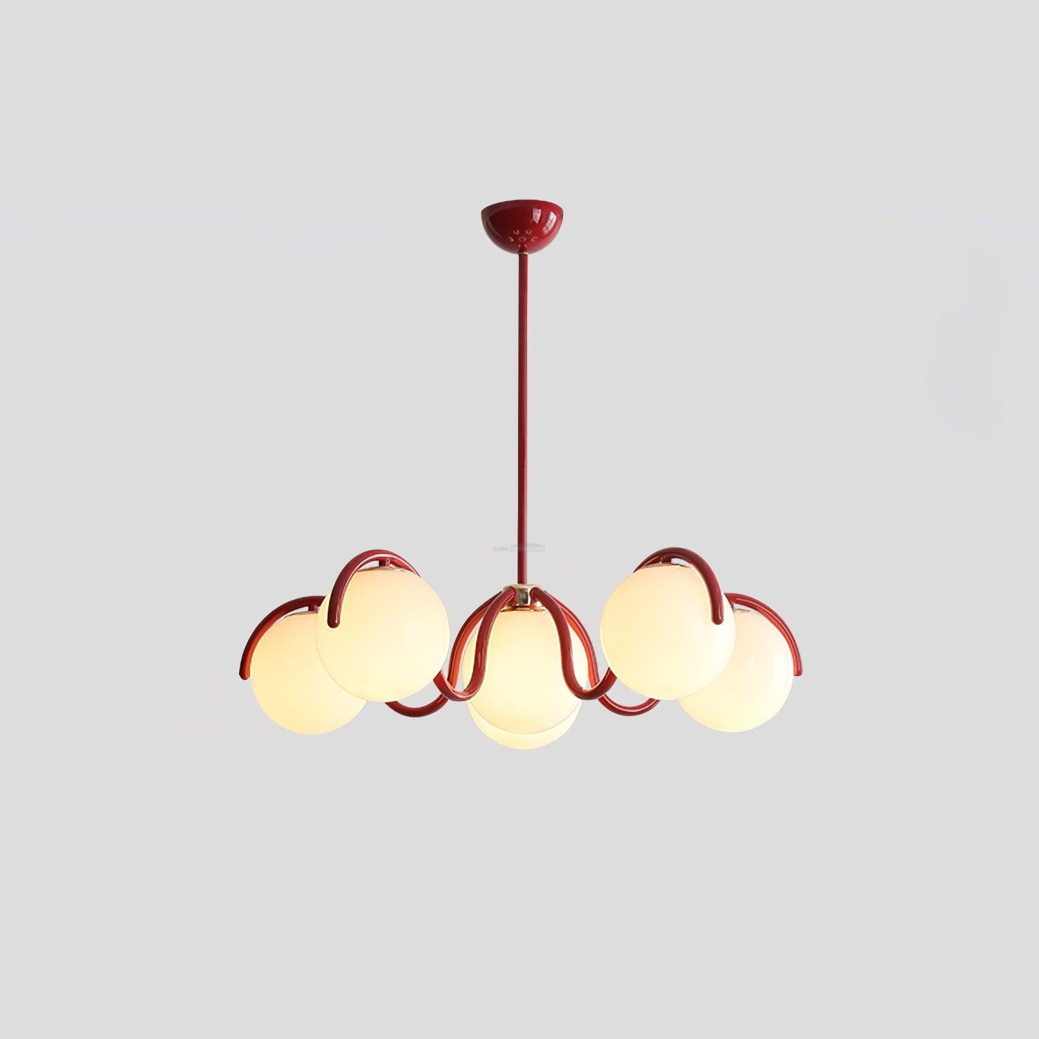 Reedway Curve Linear Chandelier ∅ 27.2″ - Bend, Marshmallow Chandelier-1-Luxehomezone