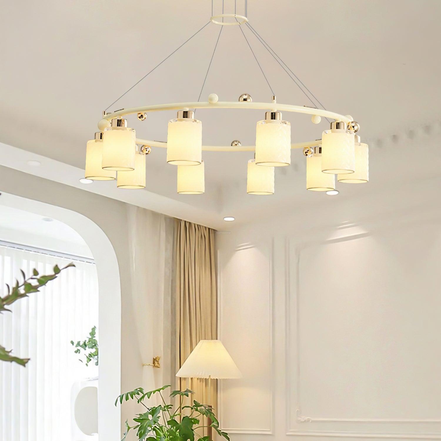 Round Glass Cup Chandelier - Cylinder-1-Luxehomezone