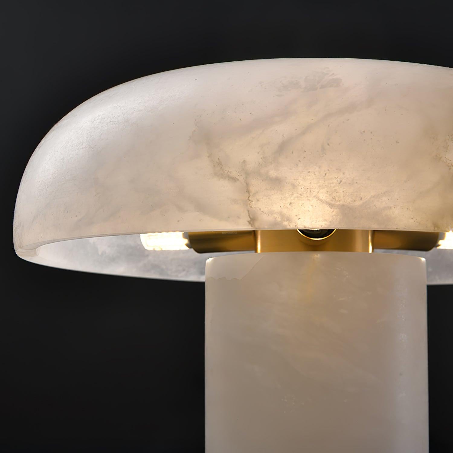 Mushroom Table Lamp Style B - Alabaster-1-Luxehomezone