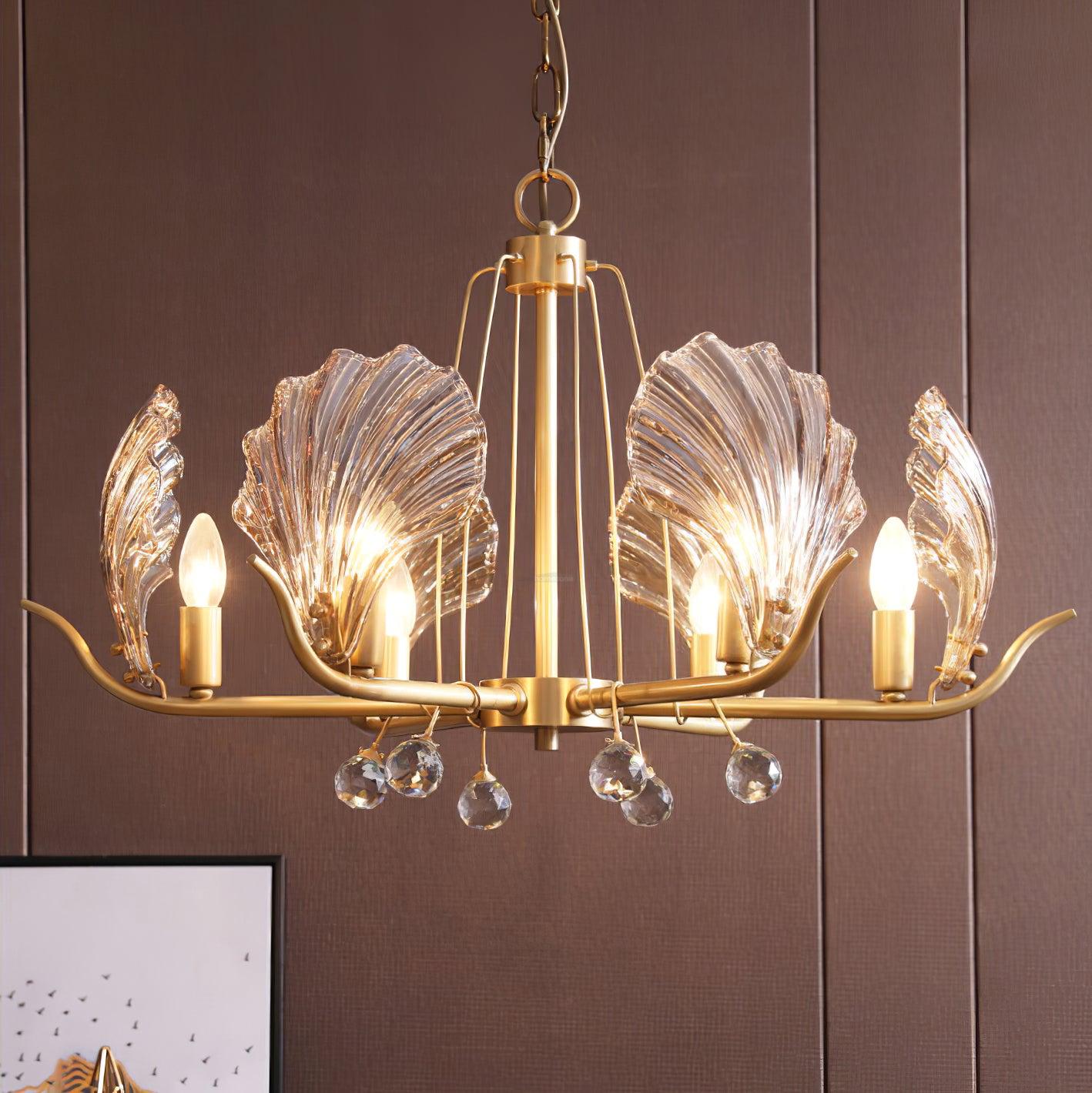 Shell Crystal Chandelier with 3/6/8 heads - Luxehomezone