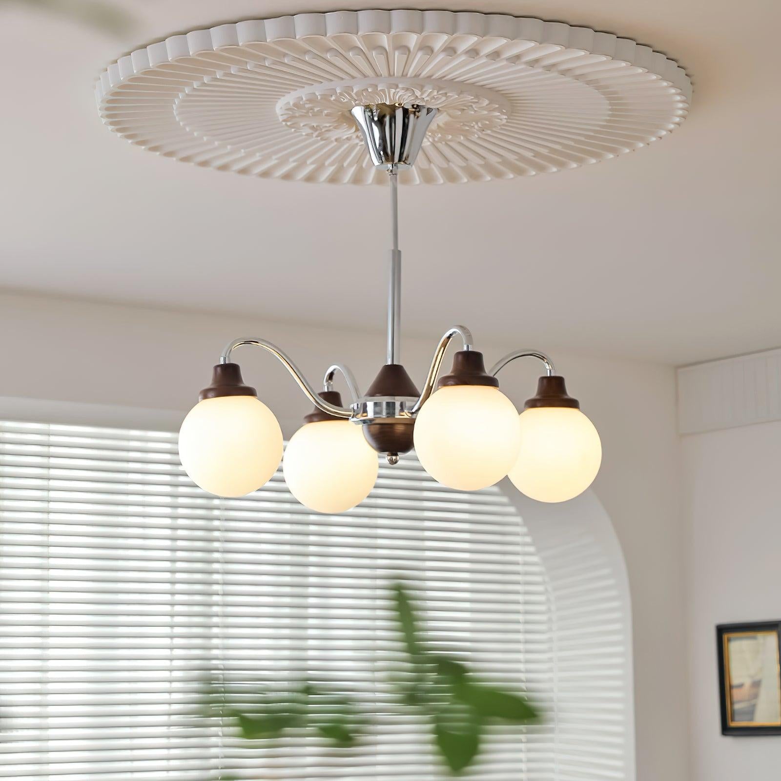 Solid Wood Magic Bean Chandelier with 4/6/8 heads - Bend, Marshmallow Chandelier-1-Luxehomezone