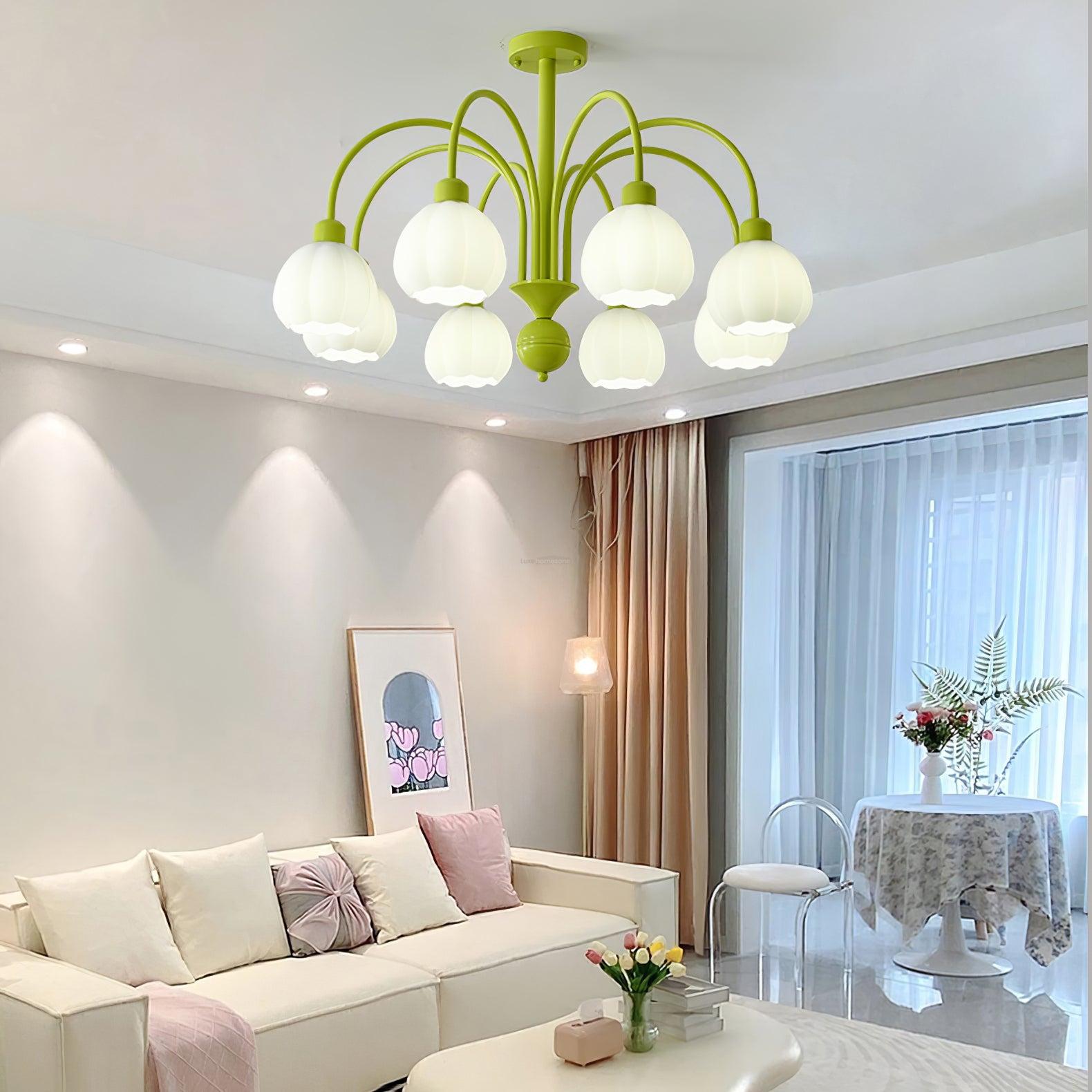 Cream Pumpkin Ball Chandelier with 4/5/6/8 heads - Zahara-1-Luxehomezone