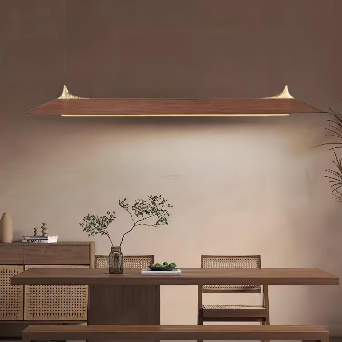 Luxehomezone Wooden Linear Chandelier - Bar-1-Luxehomezone