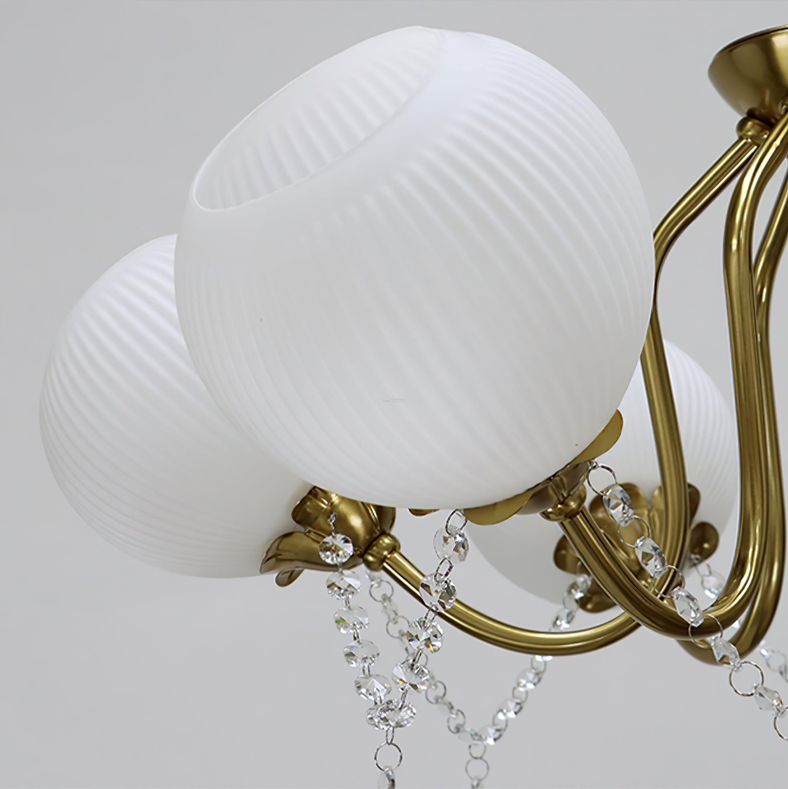 Orb Glow Copper Glass Chandelier ∅22" - Bend, Marshmallow Chandelier-1-Luxehomezone