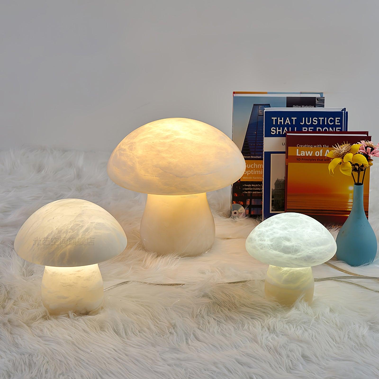 Marble Mushroom Table Lamp - Alabaster-1-Luxehomezone