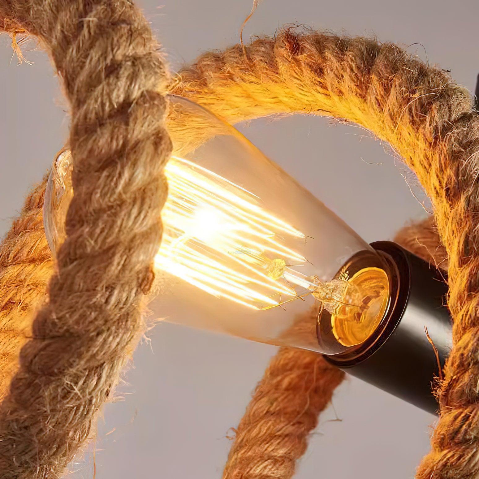 Hemp Rope Industrial Spiral Chandelier ∅ 31.5″ - Luxehomezone