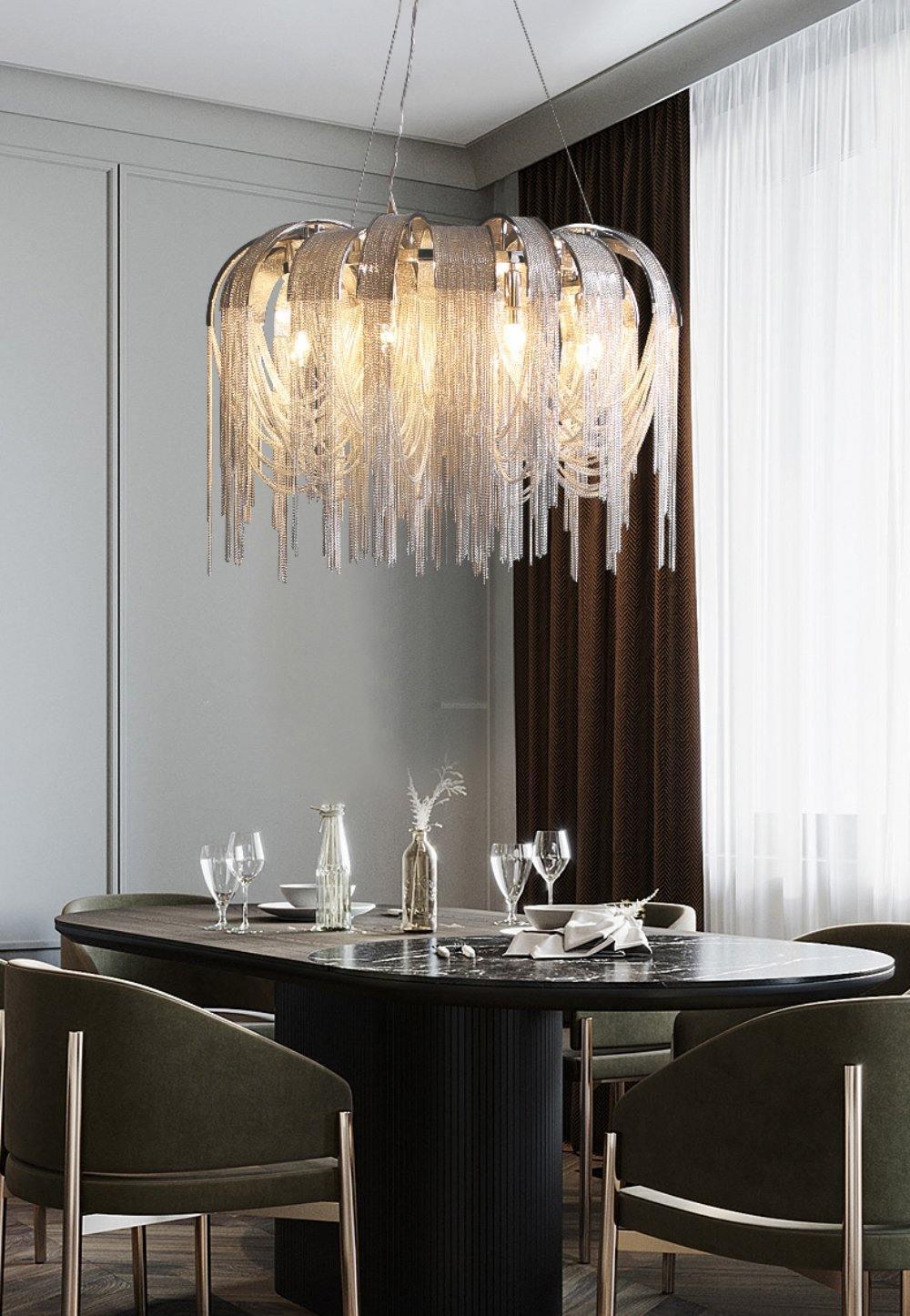 Length Chains Chandelier ∅ 23.6″ - Tassel-1-Luxehomezone