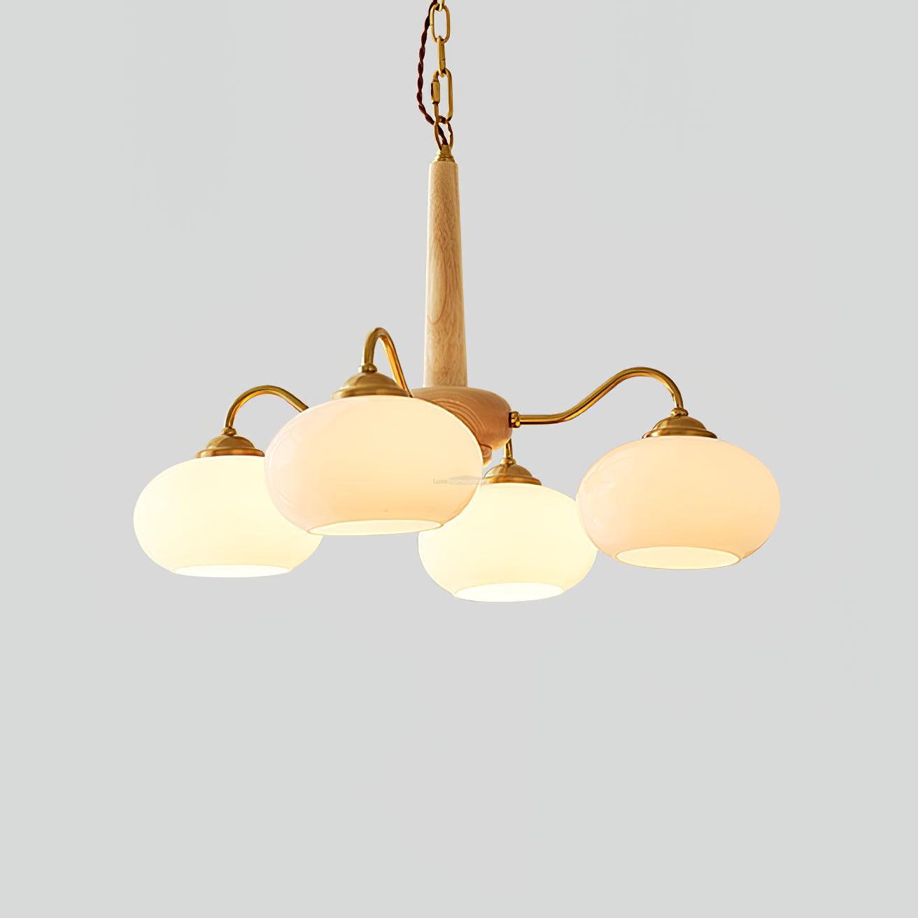 Persimmon Chandelier with 3/4/6 heads - Glass Chandelier, Persimmon-1-Luxehomezone