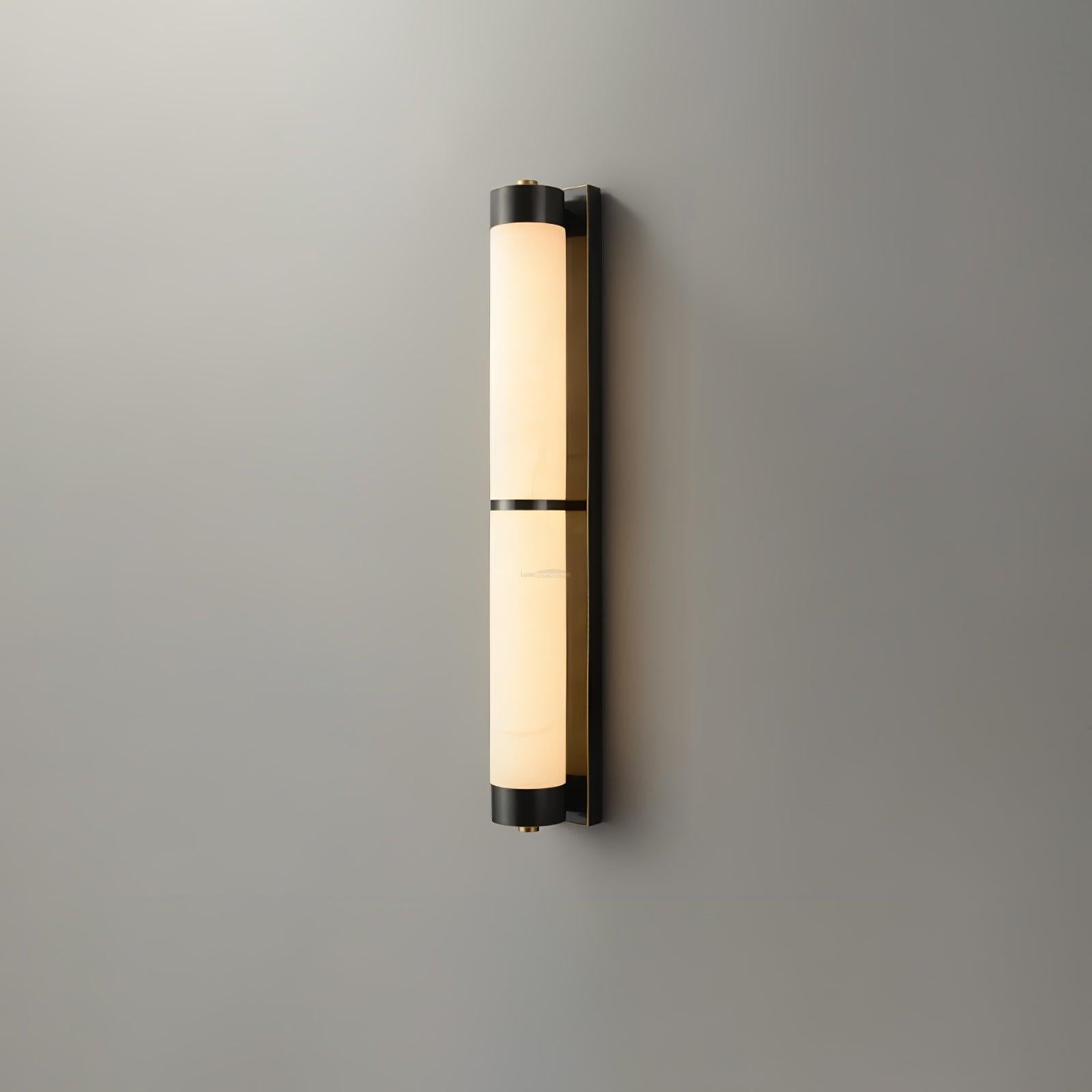 Cylindra Alabaster Brass Wall Sconce - Alabaster, Alabaster Wall Lamp-1-Luxehomezone