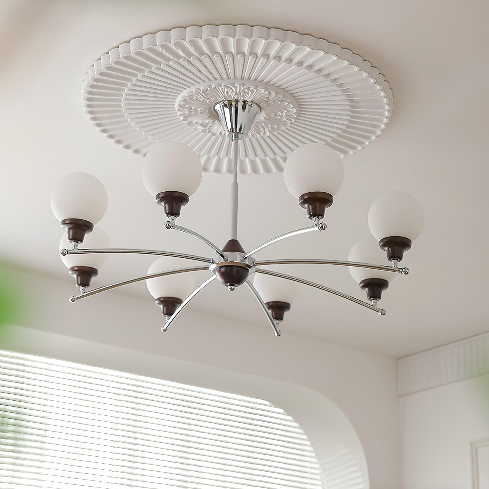 Walnut Glass Ball Chandelier ∅ 21.6″