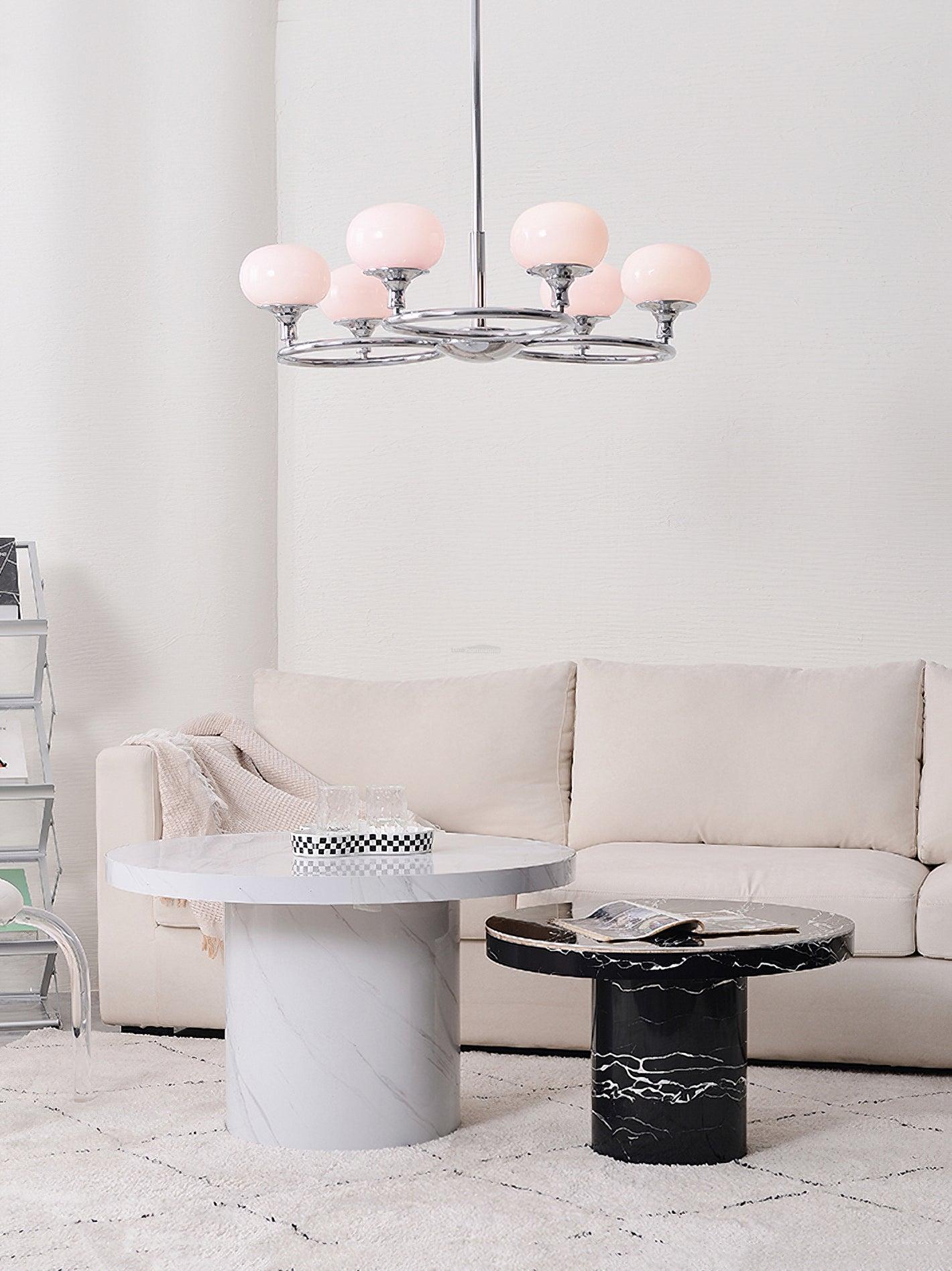 Ingersoll Round Chandelier  ∅ 31.5″ - Glass Chandelier, Persimmon-1-Luxehomezone