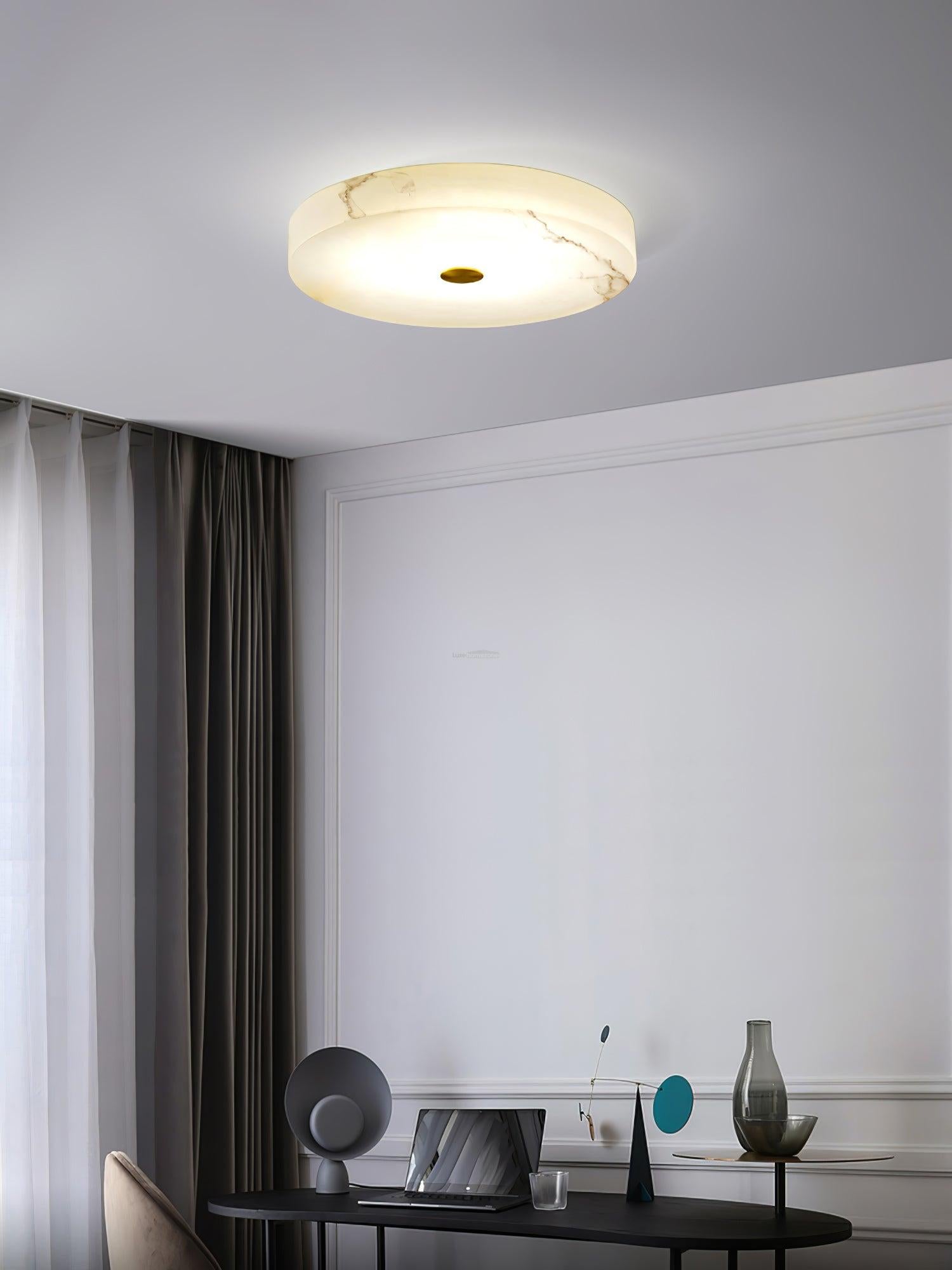 Sophie Alabaster Ceiling Light - Alabaster, Flush Mounts-1-Luxehomezone