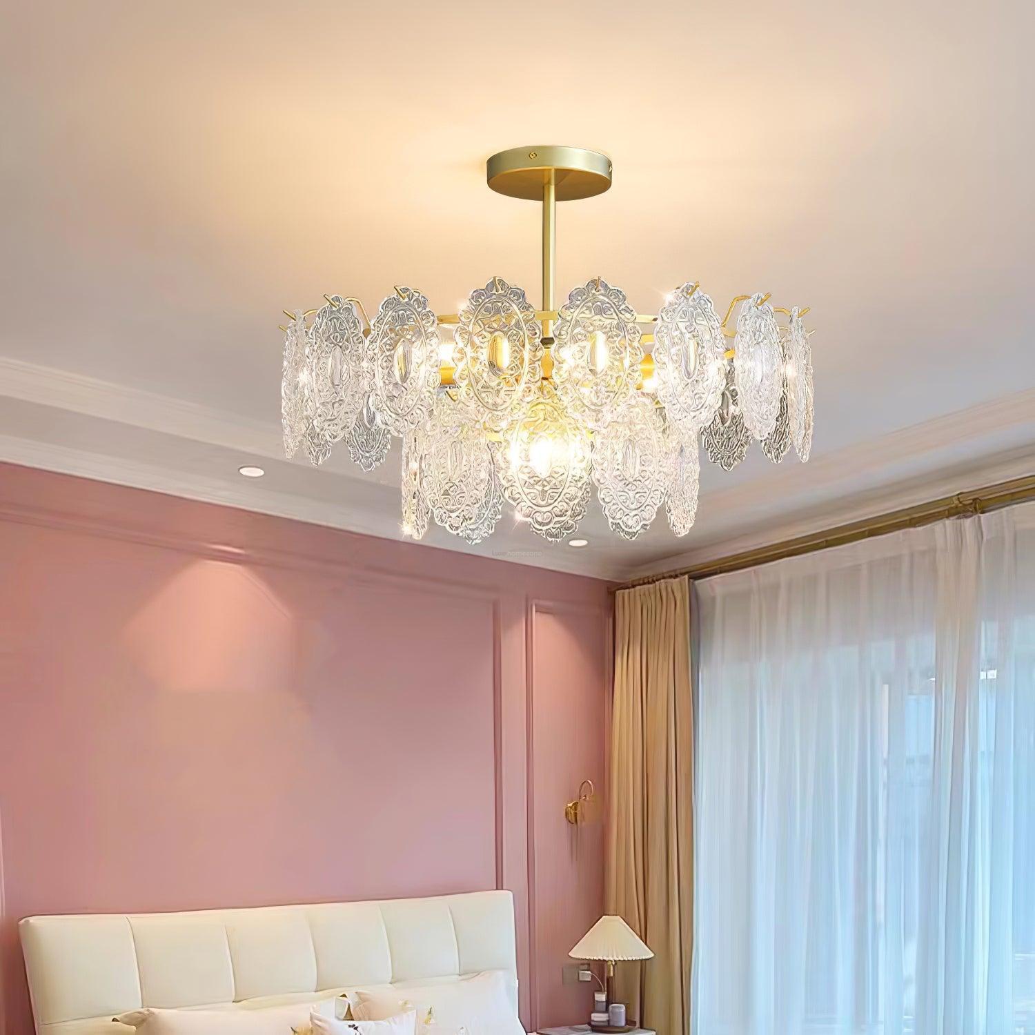 Wave Glass Style Chandelier - Cylinder-1-Luxehomezone
