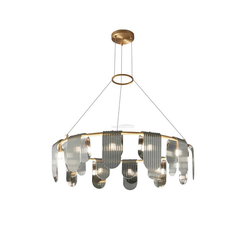 Folioles Brass Chandelier with 6/9/12 lamps - -1-Luxehomezone
