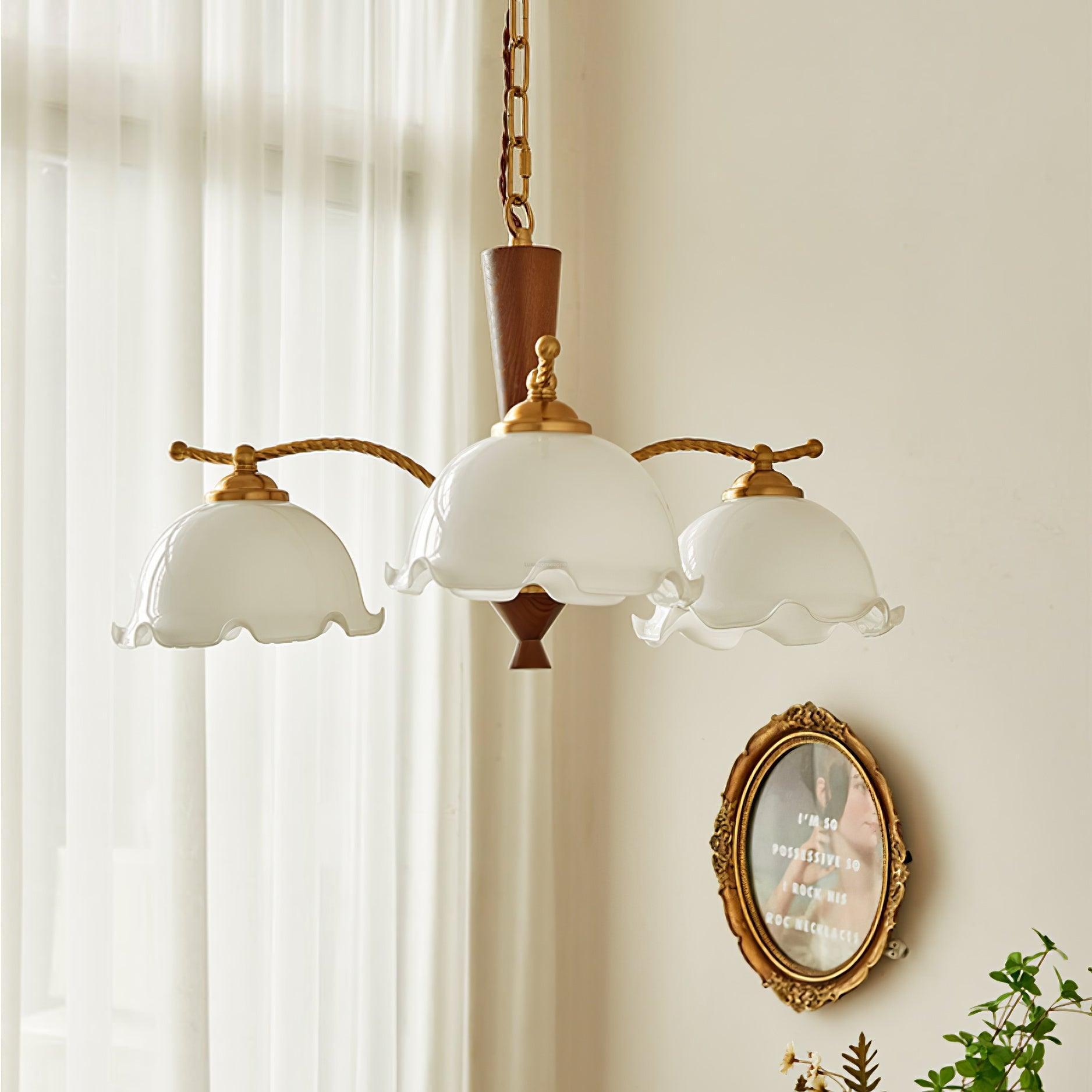 Milky Flower Chandelier ∅ 27.6″ - Zahara-1-Luxehomezone