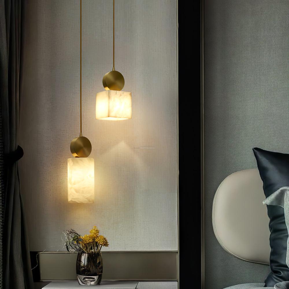 Etruscan Alabaster Marble Pendant Light - Alabaster, Alabaster Pendant-1-Luxehomezone
